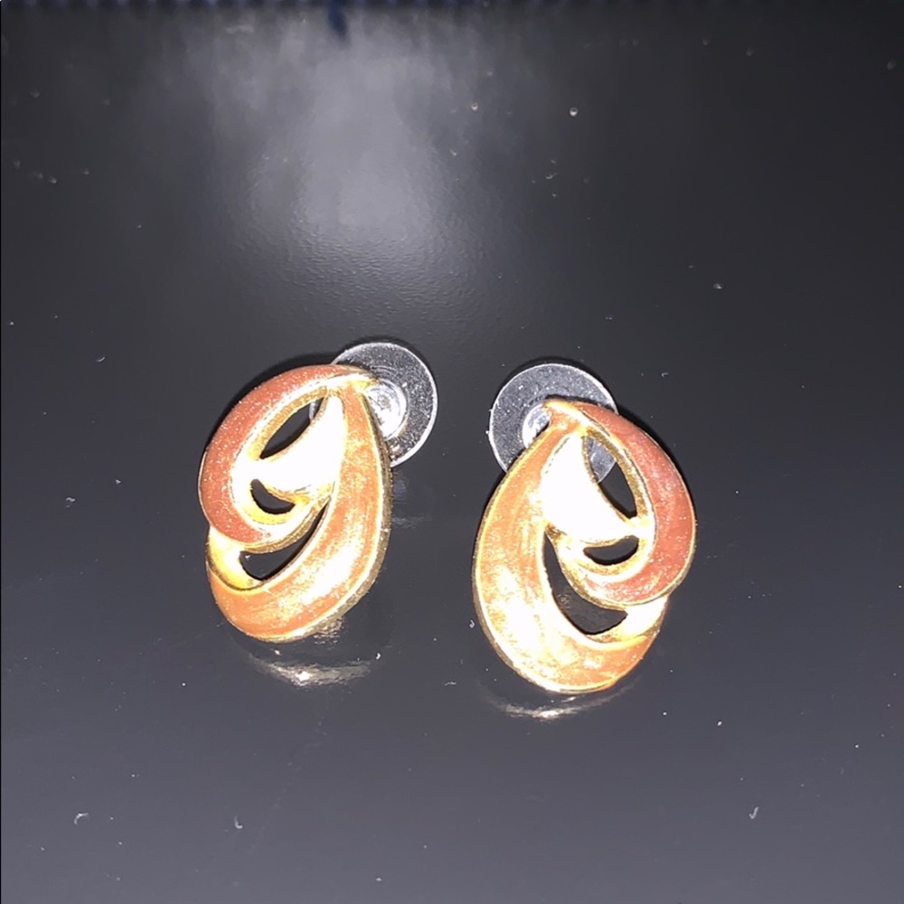Vintage: Brown “G” Shape Post Earrings